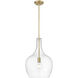 Lamara 1 Light 15 inch Vintage Brass Indoor Pendant Ceiling Light